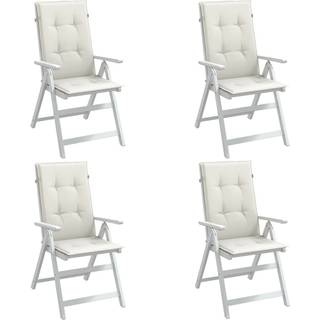 Stolehynder Med Høj Ryg Stof Cremefarvet - 4 / meleret cremefarvet / 120 x 50 x 4 cm