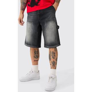 Mens Washed Black Carpenter Denim Jorts