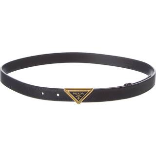 Prada Triangle saffiano leather belt - black - 85CM