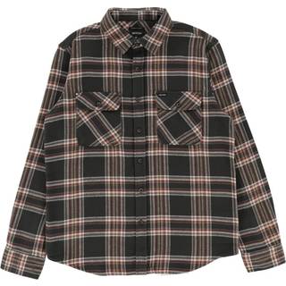 Brixton Bowery Langærmet Flannel Skjorte Sort / Koksgrå