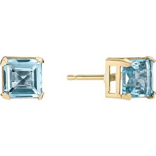 Lund Copenhagen 8 kt. guld ørestikker med firkantet topaz