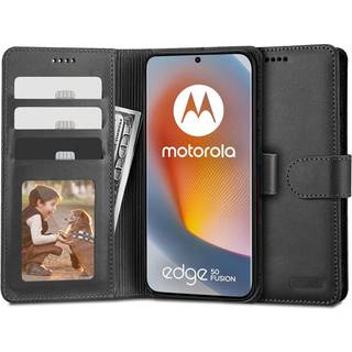 Motorola Edge 50 Fusion Tech-Protect Pungetui med Magnet og Stativ - Sort