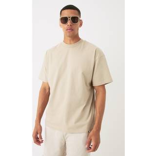 Mens Stone Oversized Extended Neck Heavyweight T-shirt