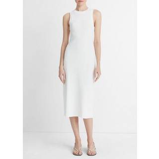 Vince Ribbed-knit jersey midi dress - white - XXS