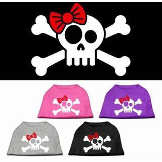 Skull Crossbone Bow Screen Print Shirt Black SM