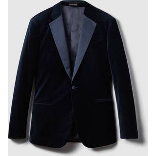 Reiss Reiss Navy Ace Velvet Single Breasted Slim Fit Jacket