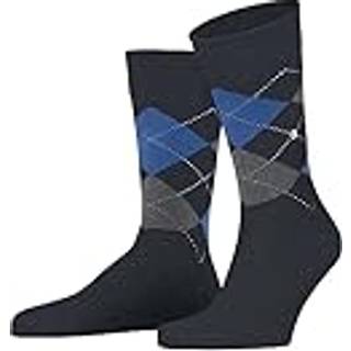 Burlington Herren Socken blau Schur-Wolle Gemustert
