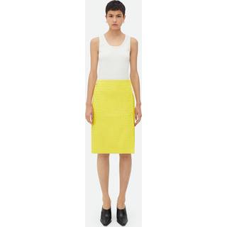 Bottega Veneta Intrecciato leather midi skirt - yellow - XS