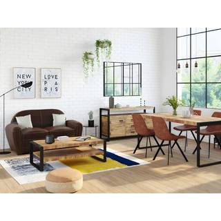 BAUDOIN sofa og lænestol 100% patineret læder - Brun