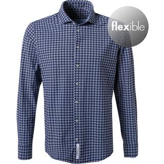 Jacques Britt Herren Hemd blau gemustert