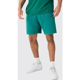 Mens Teal Relaxed Washed Man Short