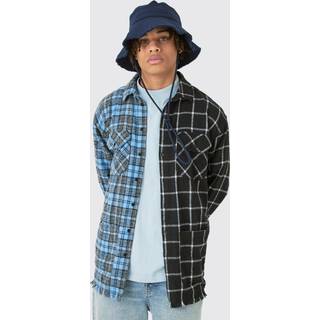 Mens Black Multi Patchwork Check Shirt