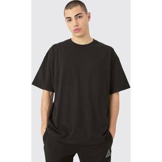 Mens Black Basic Oversized Crew Neck T-shirt