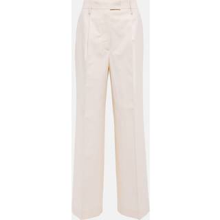 Prada Cupro high-rise wide-leg pants - white - M