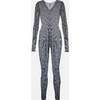 OsÃ©ree Gem embellished mesh jumpsuit - black - XL