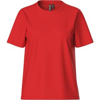 PIECES dame t-shirt PCRIA - Poppy Red - XS