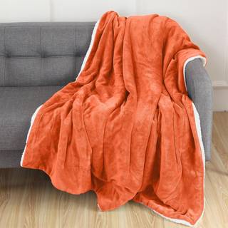 Elegant Comfort Luxury Ultra-Plush Velvet Touch Fleece Throw Bl?d Varm Hyggelig| Micromink Sherpa-Backing Vendbart t?ppe til sengesofa og sofa So