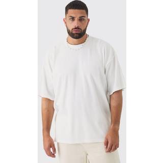 Mens White Plus Oversized Waffle T-shirt