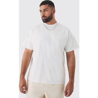 Mens White Plus Utility Pocket T-shirt