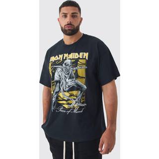 Mens Black Plus Iron Maiden License Print T-shirt
