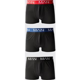 Mens Multi Man Active Performance 3 Pack Boxer Coloured Waistband