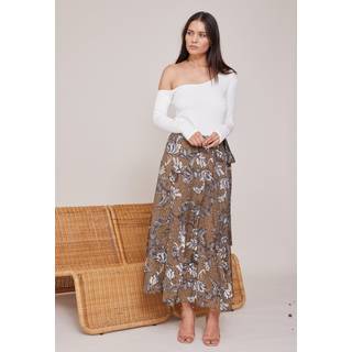 DuscleBBMaela nederdel - Brown flower print