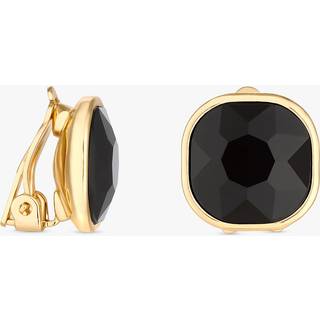 Jon Richard Jon Richard Gold Tone Jet Stone Clip Earrings