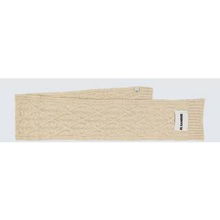 Jil Sander Cable-knit wool scarf - white - One Size