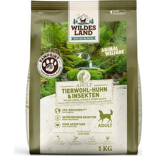 Wildes Land Adult PawPrint dyrevelvære hundefoder med kylling og insekter 104.95 DKK/1 kg