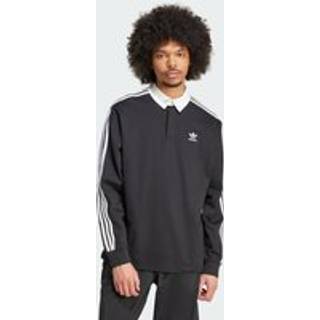 adidas Originals Rugby Long Sleeve Polo Shirt, Sort - M