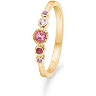 Mads Z Pink Poetry ring i 14 kt. guld med pink turmalin - Str. 50