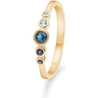 Mads Z Blue Poetry ring i 14 kt. guld med London Blue Topas - Str. 54