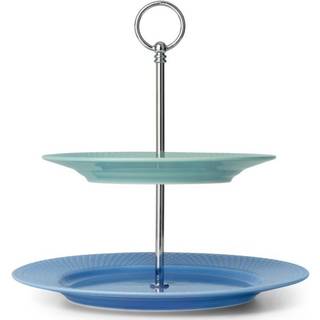 Lyngby Porcelæn Rhombe Color etagere blå/grøn 27 cm