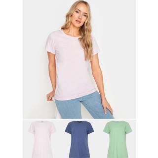 Lts Tall 3 Pack Pink & Blue Scoop Neck Tshirts 12 Lts | Tall Women's T-Shirts