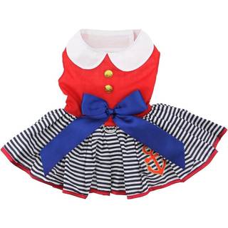 Doggie Design Sailor Girl Dress med matchende snor DD 70888 Lille