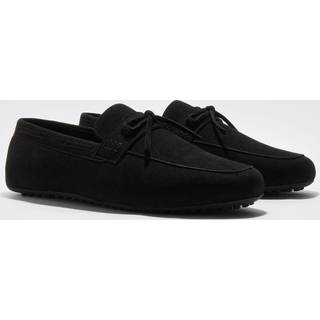 Mens Black Faux Suede Driving Shoe