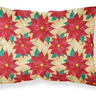 Caroline's Treasures Poinsetta Christmas Pillowcase Standard Multicolor