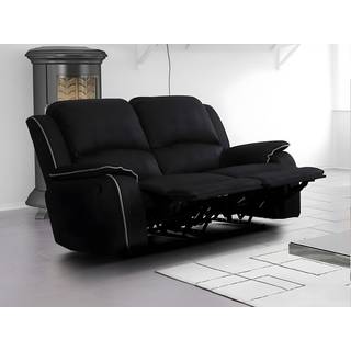 2-personers mikrofiber relax sofa HERNANI - Sort