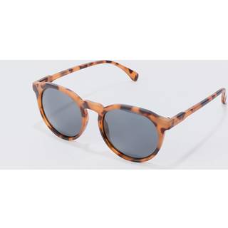 Mens Round Tortoise Shell Retro Sunglasses In Brown