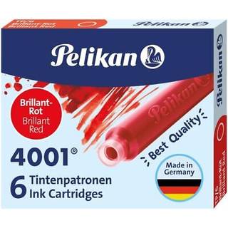 Pelikan 4001 TP/6 bl?kpatroner til springvandsp?nd str?lende r?d 0,8 ml 6 pakke (301192)
