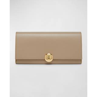 Loewe Continental Pebble leather wallet on chain - beige - One Size