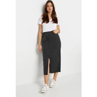 Lts Tall Black Acid Wash Midi Skirt 16 Lts | Tall Women's Midi Skirts