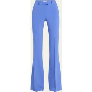 MK Haylee Stretch Pebble Crepe Flared Trousers - Blue - Michael Kors - EU 40