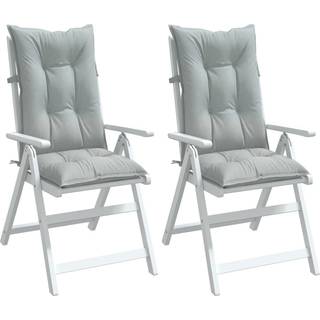 Stolehynder Med Høj Ryg Stof Cremefarvet - 2 / meleret lysegrå / 120 x 50 x 7 cm