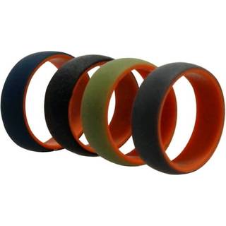 Silikone bryllup 2-lags kuppelrings?t - orange af ROQ til m?nd - 4 x 13 mm ring