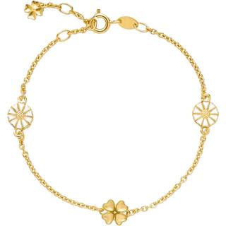 LUND Copenhagen forgyldt Marguerit armbånd med firkløver