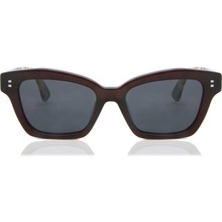 Firkant Fuld Kant Plast Brun Solbriller Kvinder - LMNT - Transparent Dark Brown - 53mm