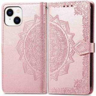 SKALO iPhone 14 Mandala Flip Cover - Rosa guld