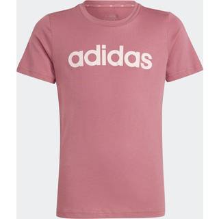 Essentials Linear Logo Cotton Slim Fit T-shirt - Preloved Crimson / Sandy Pink - 128