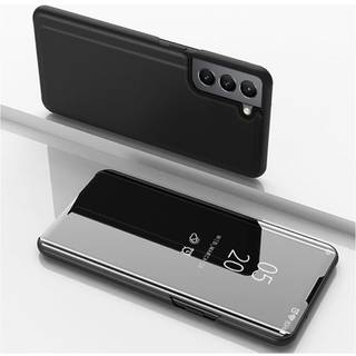 SKALO Samsung S22 Clear View Mirror Etui - Sort